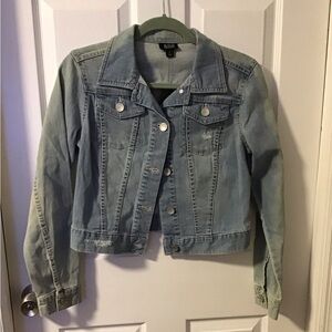 NWT!  a.n.a Light Wash Denim Jacket - Pale Blue